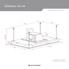 Coifa Sospesa Embutir Inox 220V P/Cozinha 110cm Elettromec